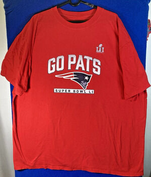 NFL Pro Line New England Patriots Super Bowl LI Go Pats Red T-Shirt Men's 4XL